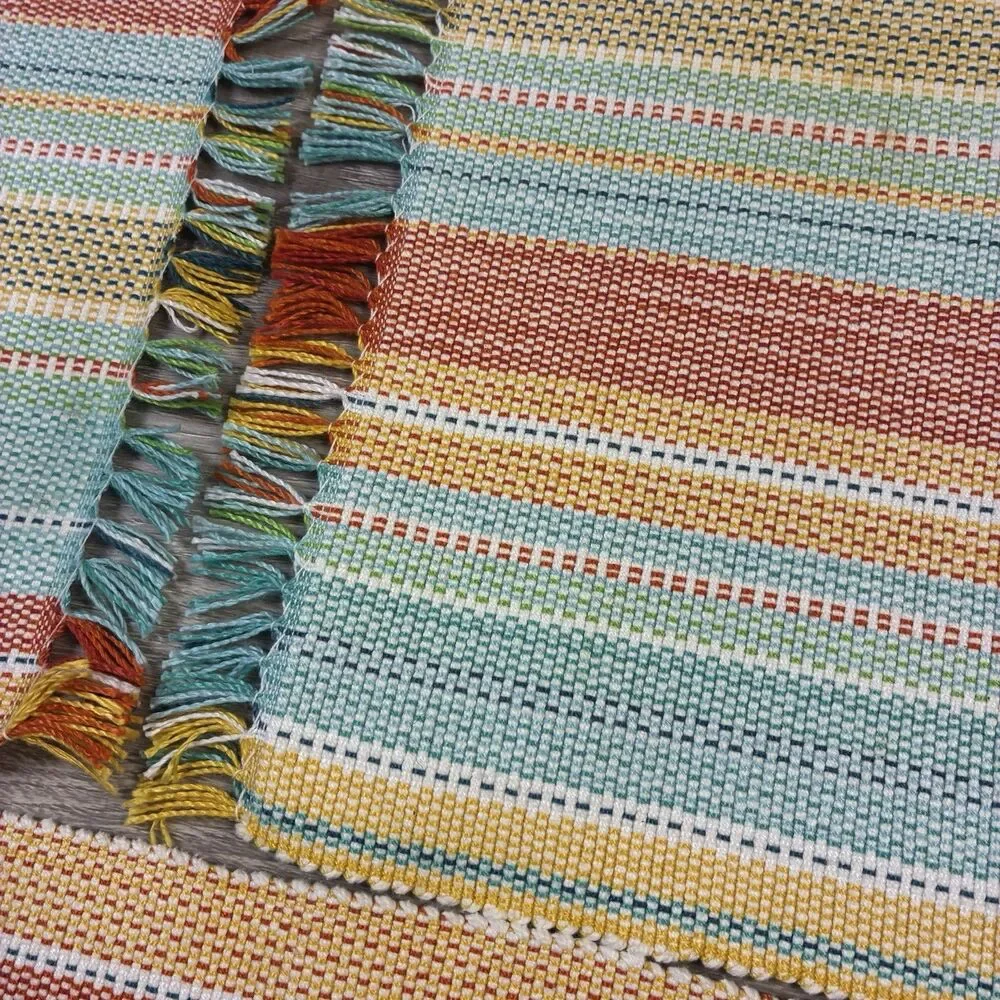 5 Food Network Placemats Woven Multicolor Stripe w/ Fringed Cotton Kohls 17